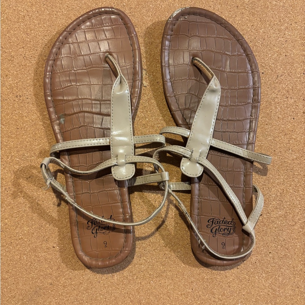 Brown and Tan Women's Sandals
